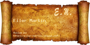 Eiler Martin névjegykártya